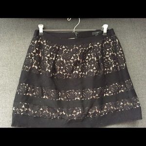 J crew Black Label floral lace stripe skirt size 6